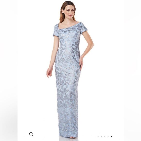 JS Collections Julia Cap Sleeve Sequin Column Gown- Size L - Picture 1 of 12